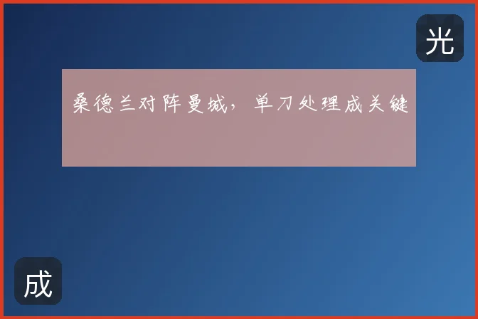 桑德兰对阵曼城，单刀处理成关键